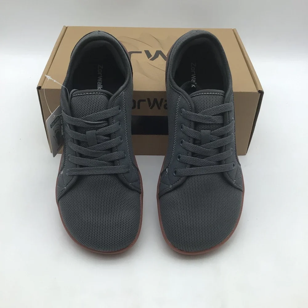 Zorwalk Minimalist Barefoot Shoes Mens Size 10 Grey Wide Toe Box Zero Drop NEW